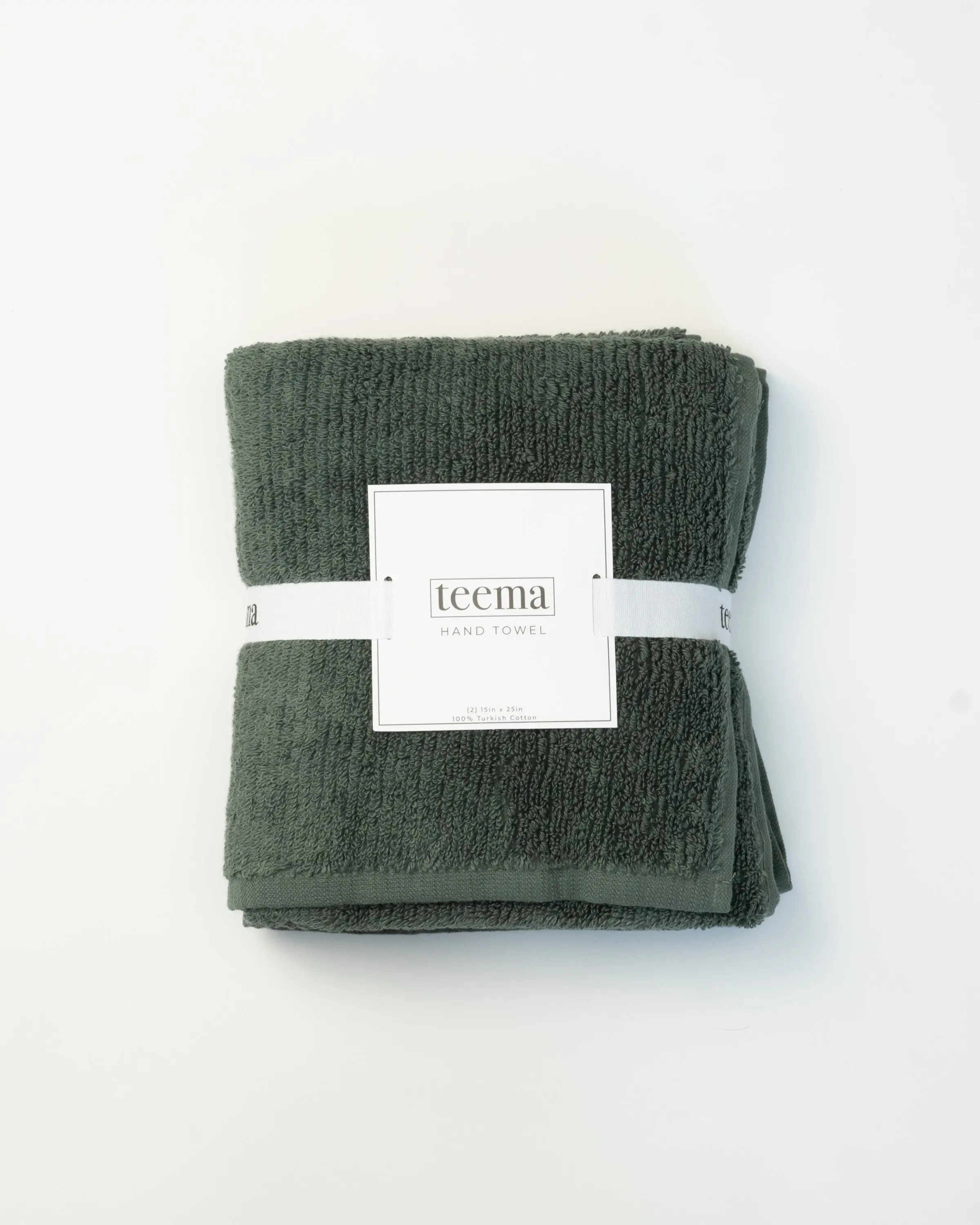 The Ribbed Hand Towels in Jade