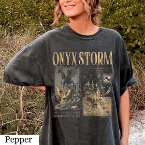 Vintage Onyx Storm Comfort Colors T-Shirt, Fourth Wing Series Shirt, Dragon Rider Bookish Tee, Perfect Gift for Book Lovers, Fantasy Book Merch