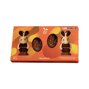 Cacau Show Caixa de Chocolate Cacau Magia Coelhos e Ovos 60g
