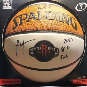 Jalen Green Houston Rockets Autographed / Signed White Panel Full Size Spalding Basketball (NBA Offially Licensed Premier Gear) Authenticated By Fanatics
