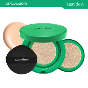 [Easydew] EGF 1+1 Ampoule Cushion Set - Mela B Toning Ampoule Cushion and Refill - Official Product 2-in-1 Korean Skincare & Beauty Makeup with EGF, Niacinamide & Hyaluron-Vital C - Smooth Full Dark Spot Coverage Foundation - 10 Shades Available outdoorfu