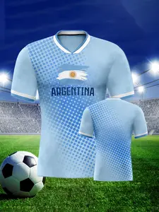 Argentina Football Jersey Men's Breathable Soccer Shirt Argentina National Team Fan Training Uniform