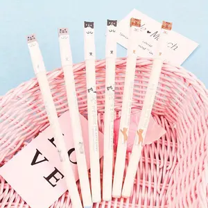 6pcs cat design gel pen ink pen pack letter 0.38mm full needle tube student uncap cute creative stationery office gel pen