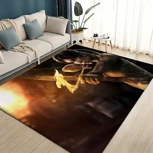 Hot Anime T-Tomb R-Raider Floor Mat Flannel Rugs Soft Warmth Floor Mat Thickened Non-Slip for Room Home Decor Door Mat Strong Water Absorption Upgraded Anti-Slip Backing Easy to Clean