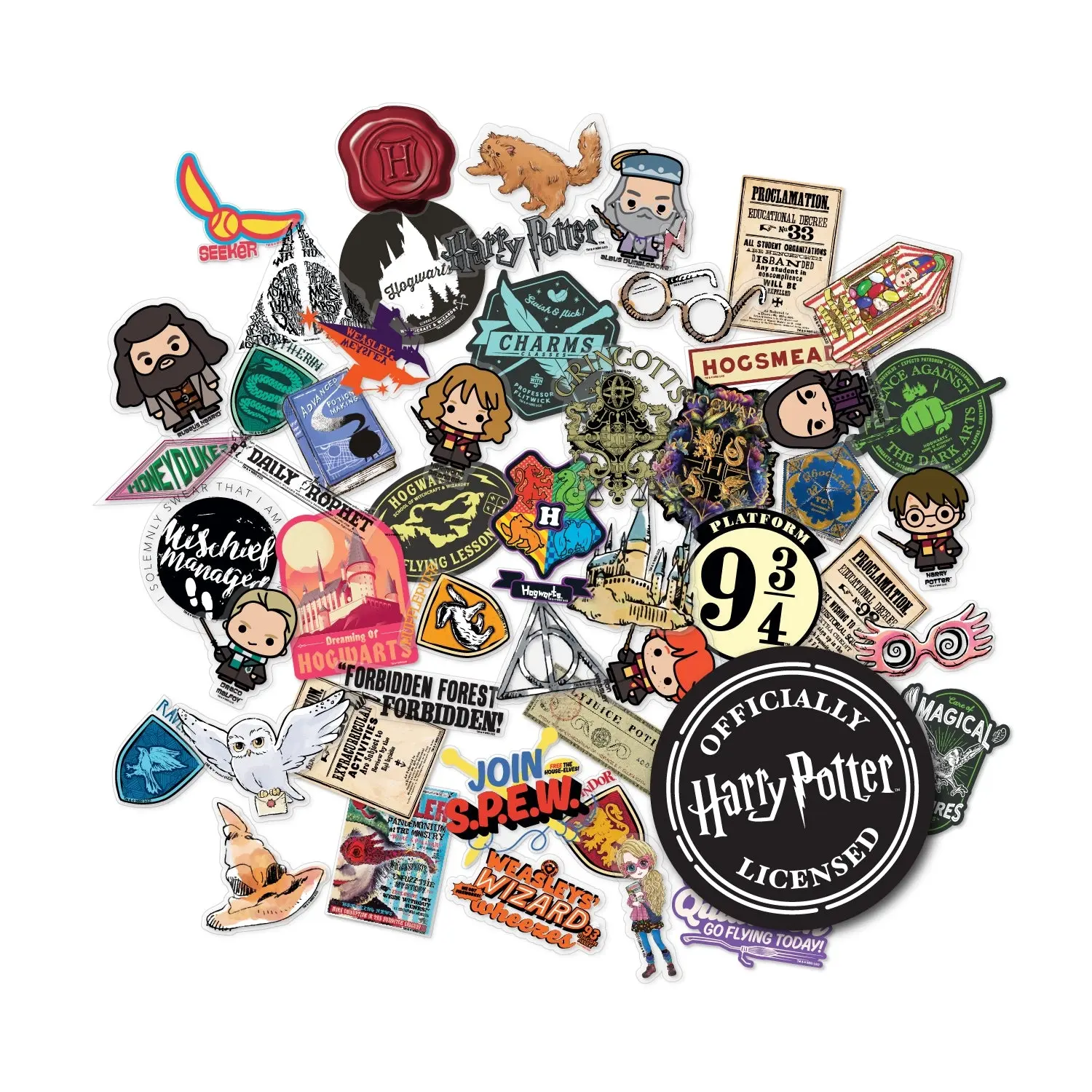 Harry Potter Clear Variety Decals (50-Pack)