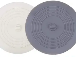 V-TOP Tub Stopper 2 Pack, 6 inches Large Silicone Drain Plug Hair Stopper Flat Suction Cover for Kitchen Gadgets Bathroom Accessories and Laundry