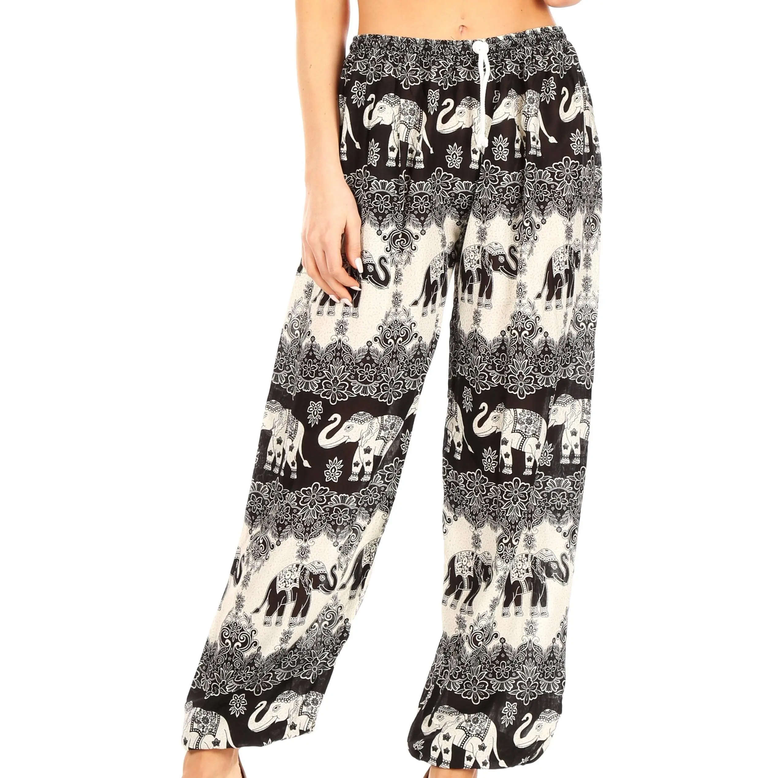 Sakkas Akilla Women's Loose Printed Yoga Elephant Pants Elastic Waist w/Pocket