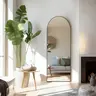Sweetcrispy Full-Length Metal Body Mirror - Thin Aluminum Alloy Frame, Shiny Durable Glass, Modern Design, Multi-Mount for Living Room Home Gym Decor (Floor Standing, Wall Hanging, Leaning) | Mirrors for Apartment Stuff, Cool Room Stuff