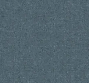 UW1127N Heathered Linen Indigo Faux Fabric Wallpaper