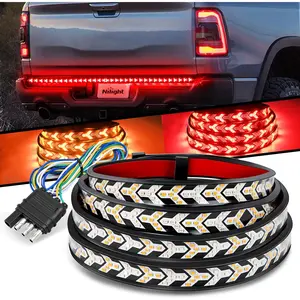 Truck Tailgate Light Strip 60Inch Arrow 540 LED with Red Running Brake Lights Amber Turn Signals Strobe Lights