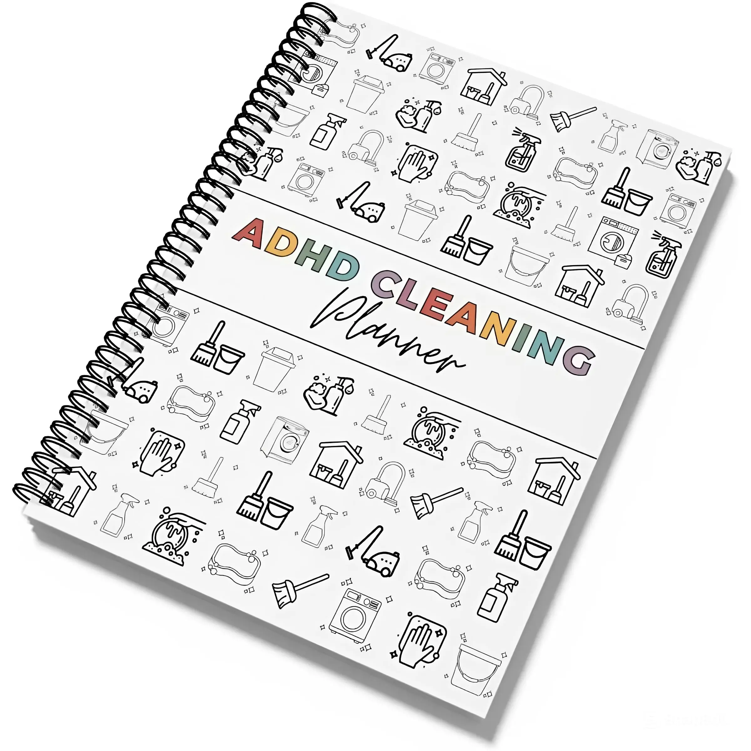 ADHD Cleaning Planner, Cleaning Schedule and Checklist Organizer, Daily Weekly Monthly Household Cleaning Planner, Chore Chart Notebook for Home, Family Cleaning Tasks, DIY Home Improvement