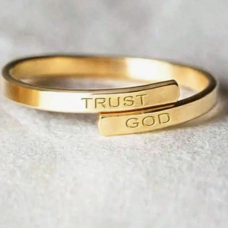 Letter Engraved Stainless Steel Ring, Metal Rings, Fashion Jewelry for Party, Daily Clothing Decor, Trendy All-match & Exquisite Jewelry for Birthday Gift, Wedding Promise Rings, Personalized Jewelry