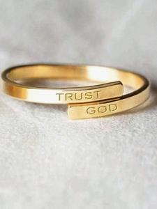 letter engraved stainless steel ring, fashion jewelry for party, daily clothing decor, trendy all-match & exquisite jewelry for birthday gift