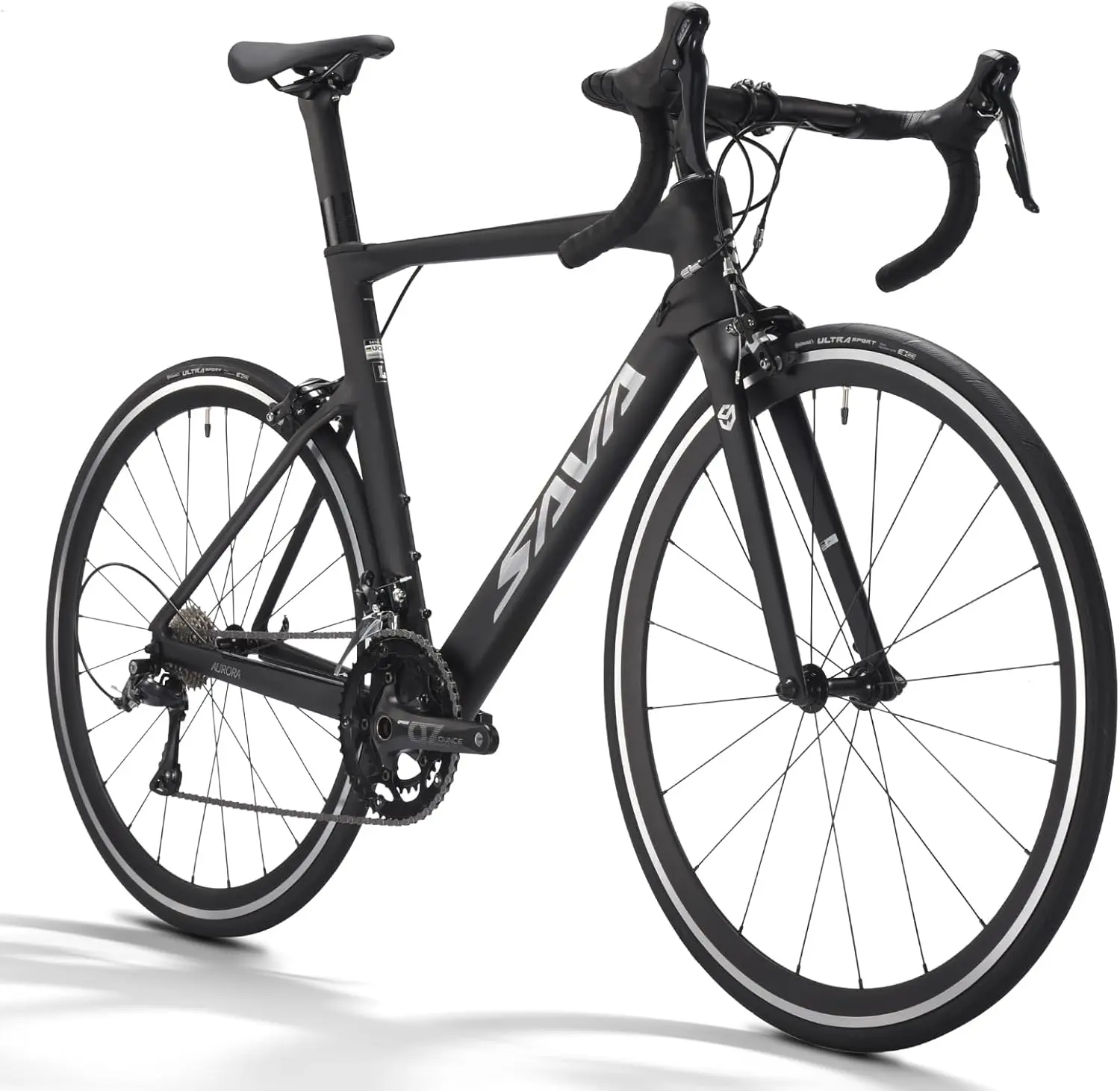 ERA Carbon Road Bike for Beginners - Adult Racing Bicycle with Shimano SORA 18-Speed, Lightweight Carbon Fiber Frame & Fork, Double V-Brake