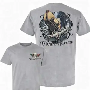 Viva Mexico Rooster Graphic T-Shirt, Mexican Rooster Tee for Men, Vintage Farm Animal Shirt, Country Chicken Apparel, Black Statement Graphic Tee