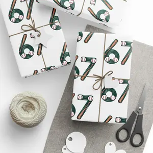 67 Baseball Wrapping Papers - Christmas Santa Cartoon Funny Meme, Gift Wrap, Theme, Holiday Gift Present