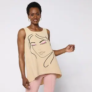 Nina Leonard Round Neck Sleeveless Top