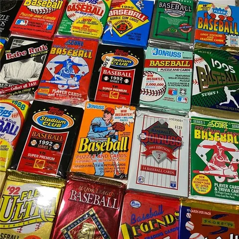 100 Vintage Baseball MLB Cards In Factory Sealed Packs Unopened Lot HOF Rookie sports cards