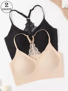 Women's Solid Color Push Up Bra, Adjustable Strap Bra, Soft Comfortable Breathable Fit Bra Lingerie for Daily Wear