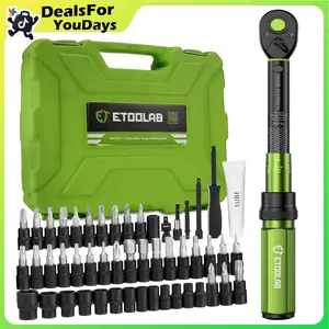 【DealsForYouDays】52Pcs Tool Set, Car Repair Machinery Tools, Household Machinery Tools, Car and Bicycle Repair Tools,1/4" Drive Torque Wrench Set, 10-230 lbf-in (1-25.9 N·m) ±3% Accuracy, 72 Tooth Click Torque Wrench Kit,Gift for Dad summerwins