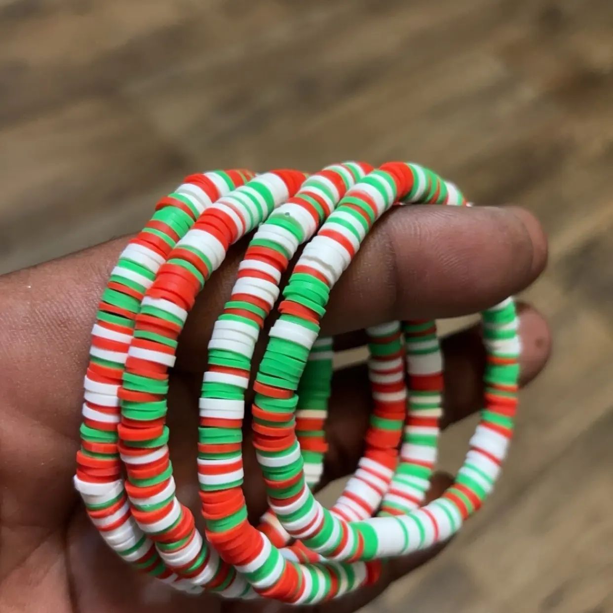 Handmade clay bracelets multi color vibes(1) bracelet per order