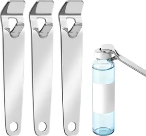 AOBSO 3-Pack Stainless Steel Mini Vial Opener, Kitchen Glass Bottle Opener Tool - Lightweight, Smooth for Medical Pharmacy Vials, Oral Liquids, Home Use