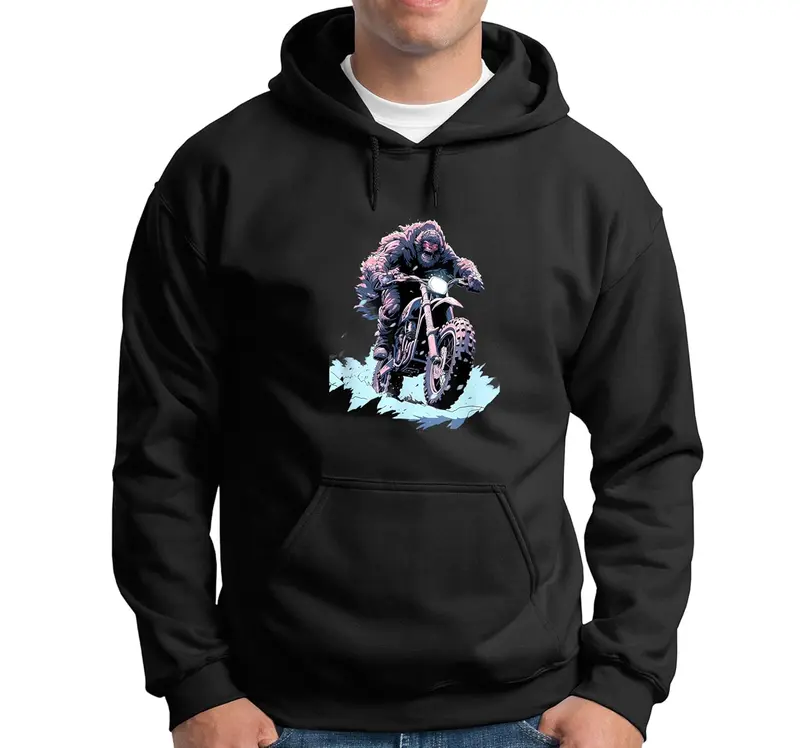 Dirt Bike Bigfoot Ice Racer Motorcycle Ice Racing Hoodie