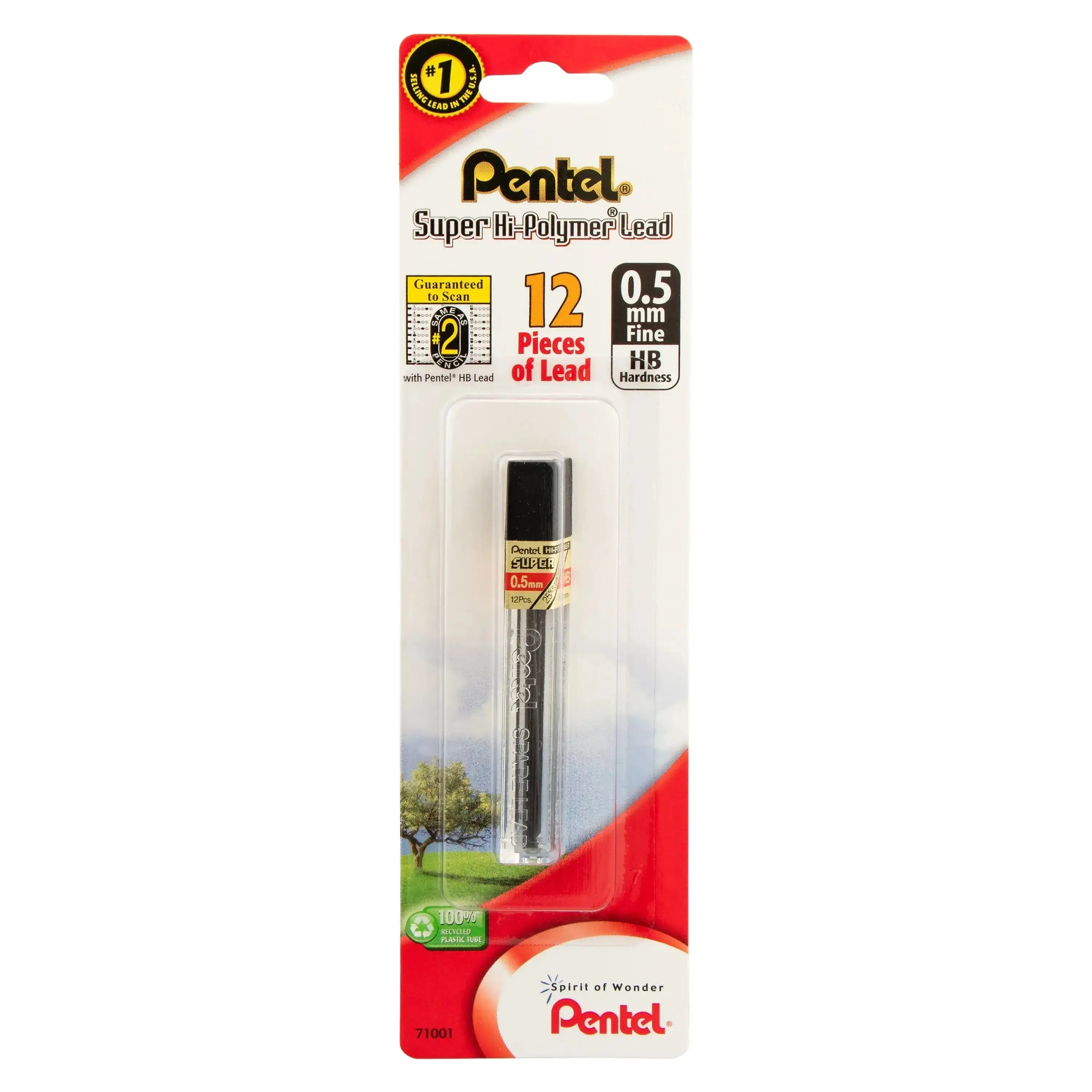 Pentel Super Hi-Polymer Lead Refill (0.5mm) Fine, 12 pcs/Tube, Assorted Packs
