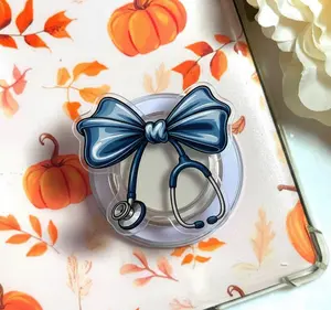 Cute Nurse Bow Magsafe Phone Grip, Magnetic Pop Socket, Accessory for E-Readers, Gift for Medical Workers