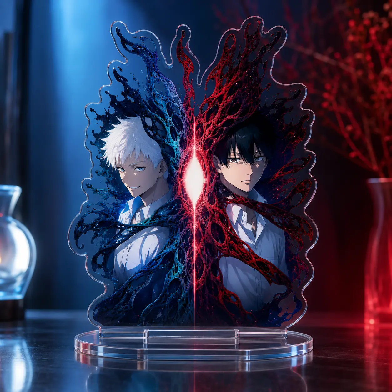 The Summer Hikaru Died Hikaru Yoshiki Acrylic Standee, Supernatural Anime Desk Decor, Blue Red Horror Display