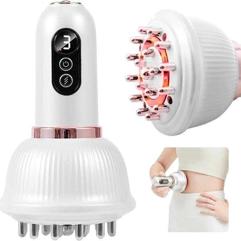 Wireless Electric Massage Brush with Heating & Vibration, Handheld Massager for Full Body Muscle Relaxation on Legs, Arms and Abdomen
