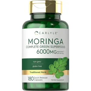 Carlyle Moringa Oleifera | 180 Capsules | Non-GMO and Gluten Free Supplement | Complete Green Superfood