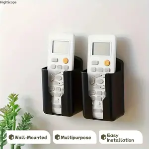 2-Pack Wall-Mounted Remote Control Holder Accessories, No-Drill, Space-Saving Multipack Stand for Home Office Indoor Recreation