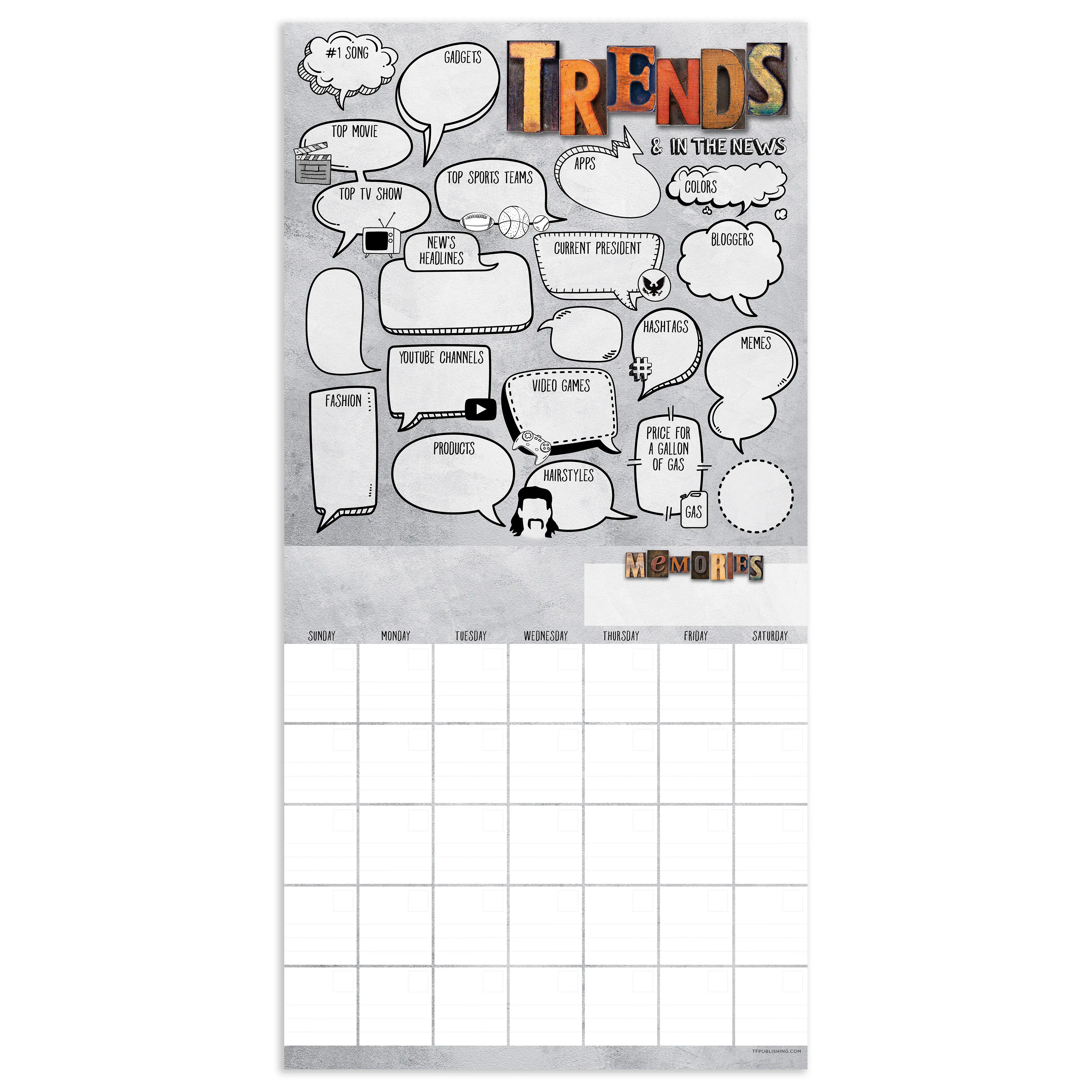 My Year Book Open Dated Keepsake Wall Calendar