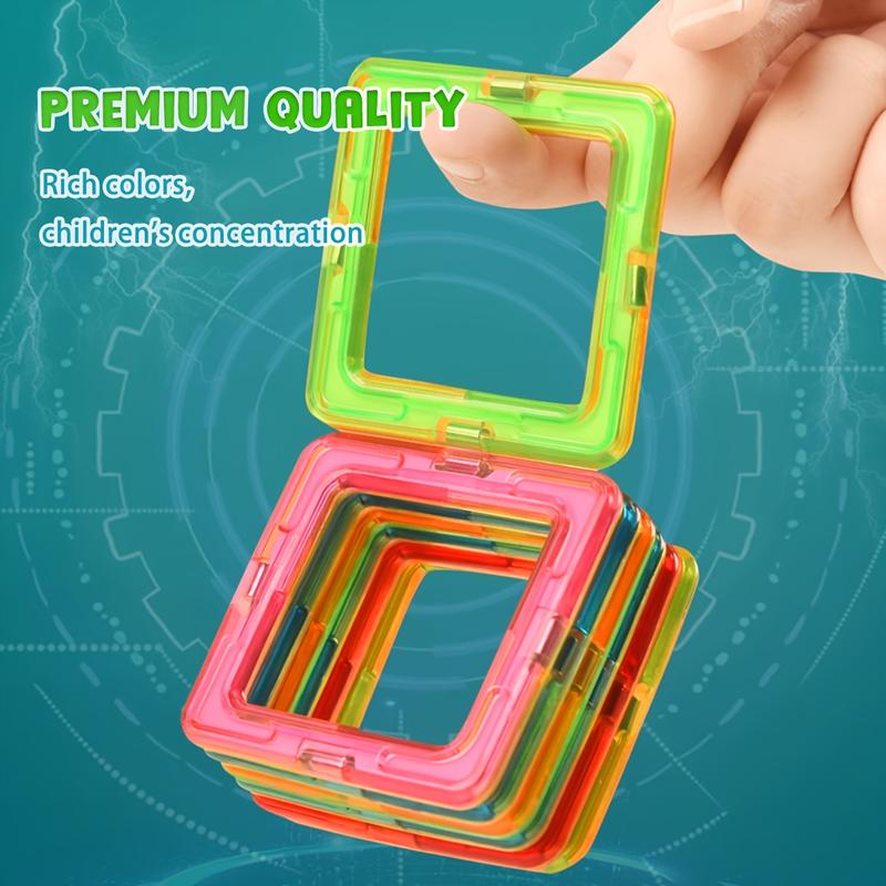 Large Magnetic Building Blocks Set, Creative DIY Construction Toy, Enhance Hand-Eye Coordination, Colorful, Perfect for Kids' Holidays Birthdays, Magnetic Building Tiles