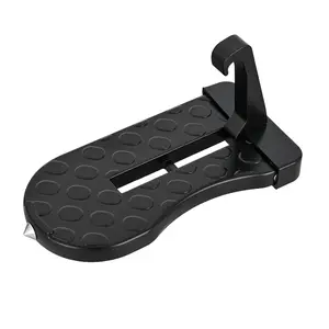 Nilight Car Door Step for Roof Access Universal Car Step Hook for Roof SUV Trucks Folding Aluminum Alloy Vehicle Door Latch Step Pedal With Glass Breaker Safety Hammer, Max Load 400lbs, 1 Pack Black