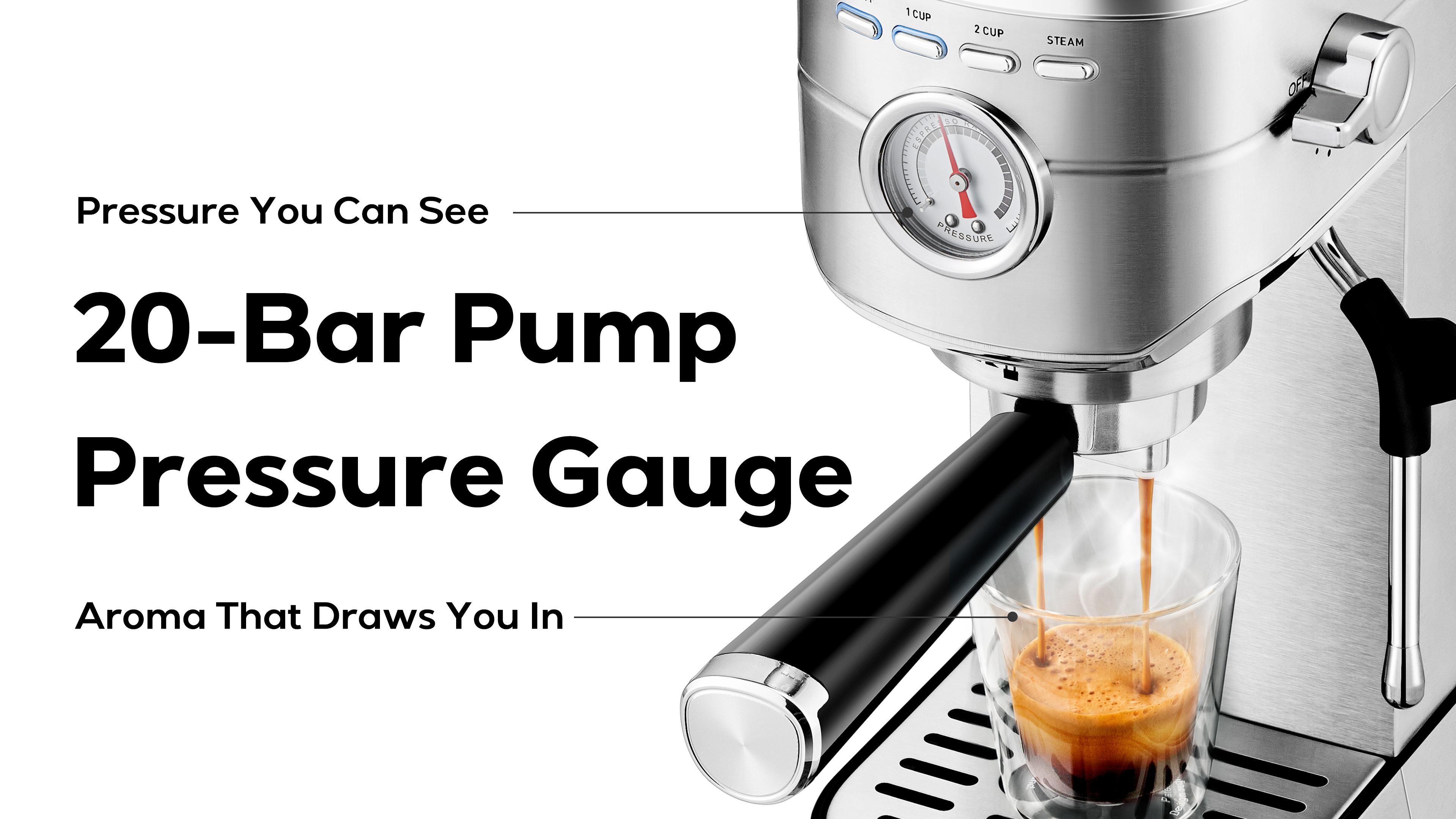 CASABREWS CM5418 Espresso Machine, 20-Bar Coffee Maker with PID Temperature Control, Pressure Gauge, Pre-Infusion, Steam Wand & Stainless Steel Design CASABREWS CM5418 Espresso Machine, 20-Bar Coffee Maker with PID Temperature Control, Pressure Gauge, Pre-Infusion, Steam Wand & Stainless Steel Design