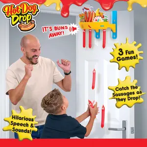 Official Hot Dog Drop Game Catch Falling Hot Dogs Team Battle 3 Game Modes Family Fun Arcade Style Game