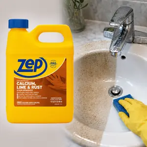 ZEP 32 oz. Calcium, Lime and Rust Stain Remover, The Ultimate Solution for Hard Water Stains on Porcelain and Glass, Multi Surface Cleaner for Sinks, Toilets, and Outdoor Brick, Easy Dilution Instructions, Safe for Copper and PVC Pipes
