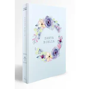 Biblia 1960 Letra Grande – Tapa Dura Flores Azul - Hardcover