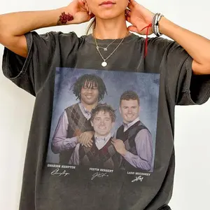 Ladd McConkey, Justin Herbert & Omarion Hampton Football Shirt - Los Angeles Step Bros Tee, Funny Unisex Gift in Soft, Vintage Pigment Dyed Cotton with Relaxed Oversized Fit for Casual Streetwear Vibes