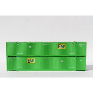 Jacksonville Terminal Company 537025 EMP - (6443xx series) green 53' HIGH CUBE 8-55-8 corrugated containers with stackable Magnetic system. JTC # 537025, N Scale