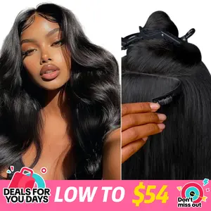 LASHEY 100% Human Hair Extensions | Seamless & Invisible Edge Clip-In | 14-24 Inch | Silky Straight, Body Wave, Kinky Straight, Kinky Curly , 2 Packs for Full Head#DealsForYouDays#SummerWins#TikTokDealsForYouDays#WorldCup2026