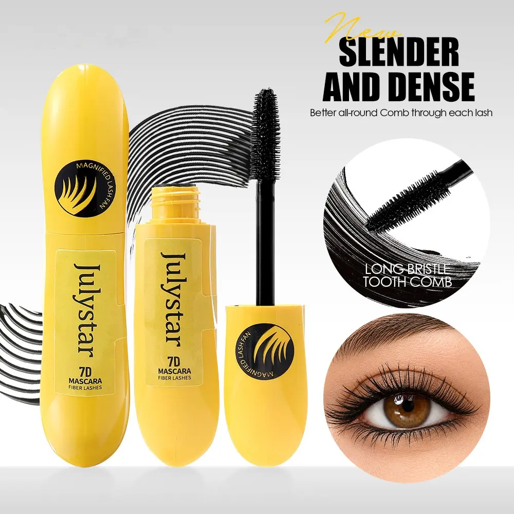 Waterproof 7D Fiber Lash Mascara, Curling & Volumizing Formula, Quick-Drying, Sweat-Resistant, Define Lashes Without Clumping or Smudging, Long Lasting Mascara