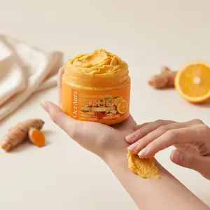 Jaysuing Turmeric Body Scrub, Gentle Exfoliation, Brighten Skin Tone, Improve Roughness, Moisturizing, Softening, Non-Irritating