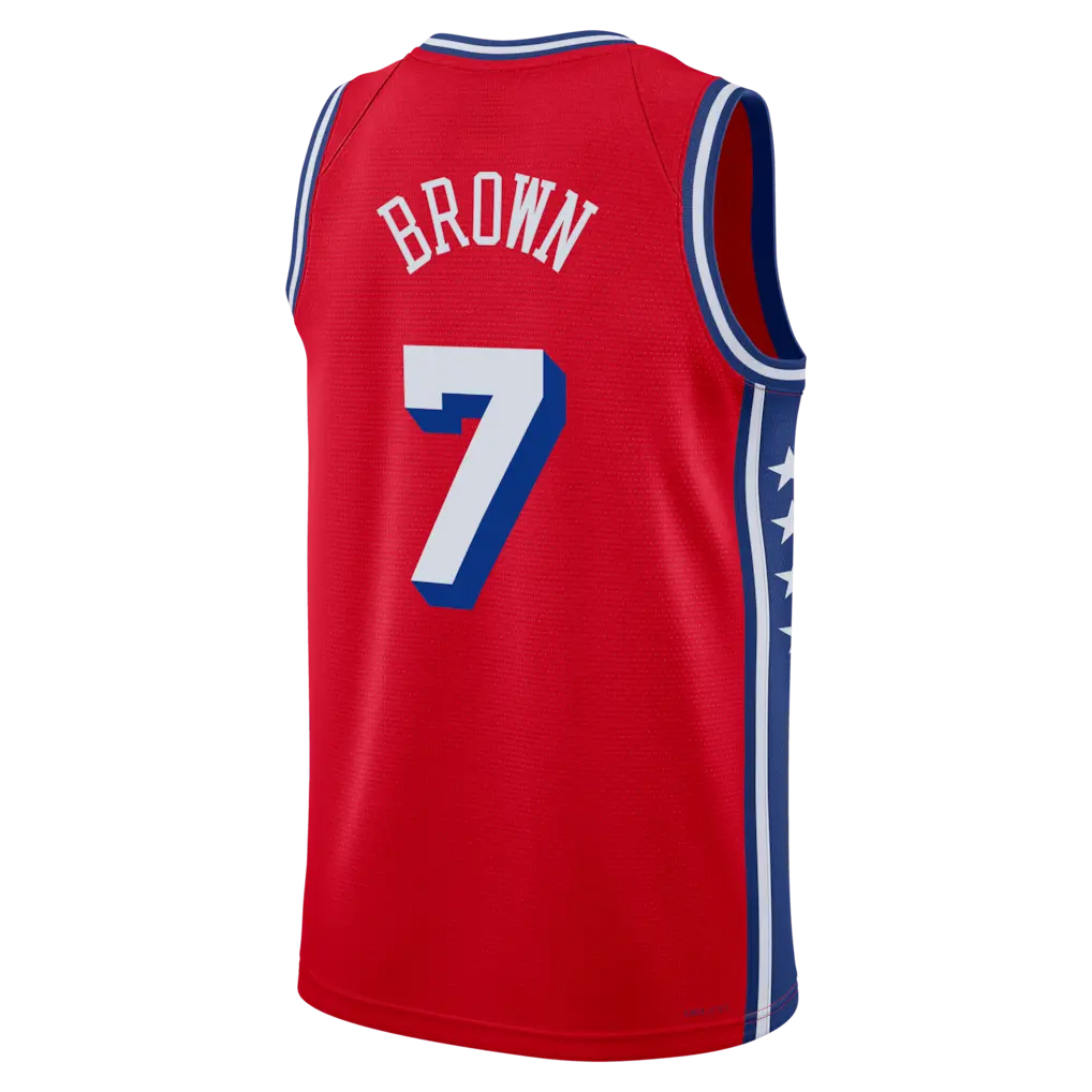 Brown 26-27 Red Basketball Jersey, Breathable Game Day Sports Shirt, Short Sleeve, Quick-Dry Breathable Shirt, Cool Gift Idea