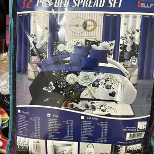 Luxury 32 PCS Bedspread Set with Matching Curtains”