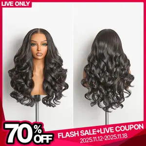 【Buy 2 Get 1 Free Wig】 LIVE  ONLY 24" 13x6 HD Lace Frodio Veralux™ Blend Human Hair Wig Natural Black Loose Wave Wig TikTokShopBlackFriday
