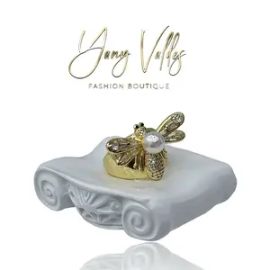 Large Bee Ring for Women Adjustable Size Gold-Plated Fashion Boutique Jewelry