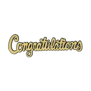 Congratulations Cake Topper – Gold Script Graduation Cake Deco
